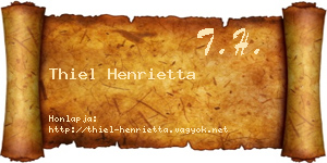 Thiel Henrietta névjegykártya